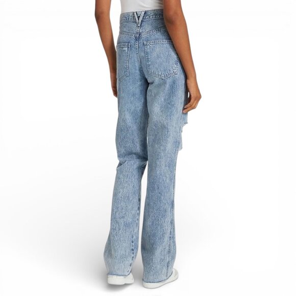 Veronica Beard Dylan Full Length Straight High Rise Pebble Stone Size 28 - Picture 4 of 13